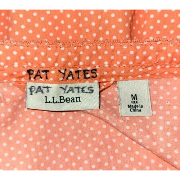 LL Bean MED Coral Sleeveless Pintuck Cotton Maxi Dress Polka Dot Prairie Modest - Picture 5 of 6